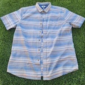 Vissla Men's Striped Short Sleeve Shirt Button Up XL XLARGE Casual